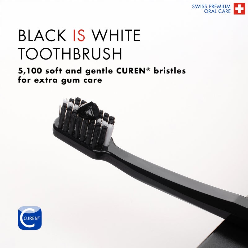 CURAPROX مجموعة الأسود هو الأبيض (معجون أسنان 90 مل + فرشاة أسنان CS 5460 سوداء) - Image 5